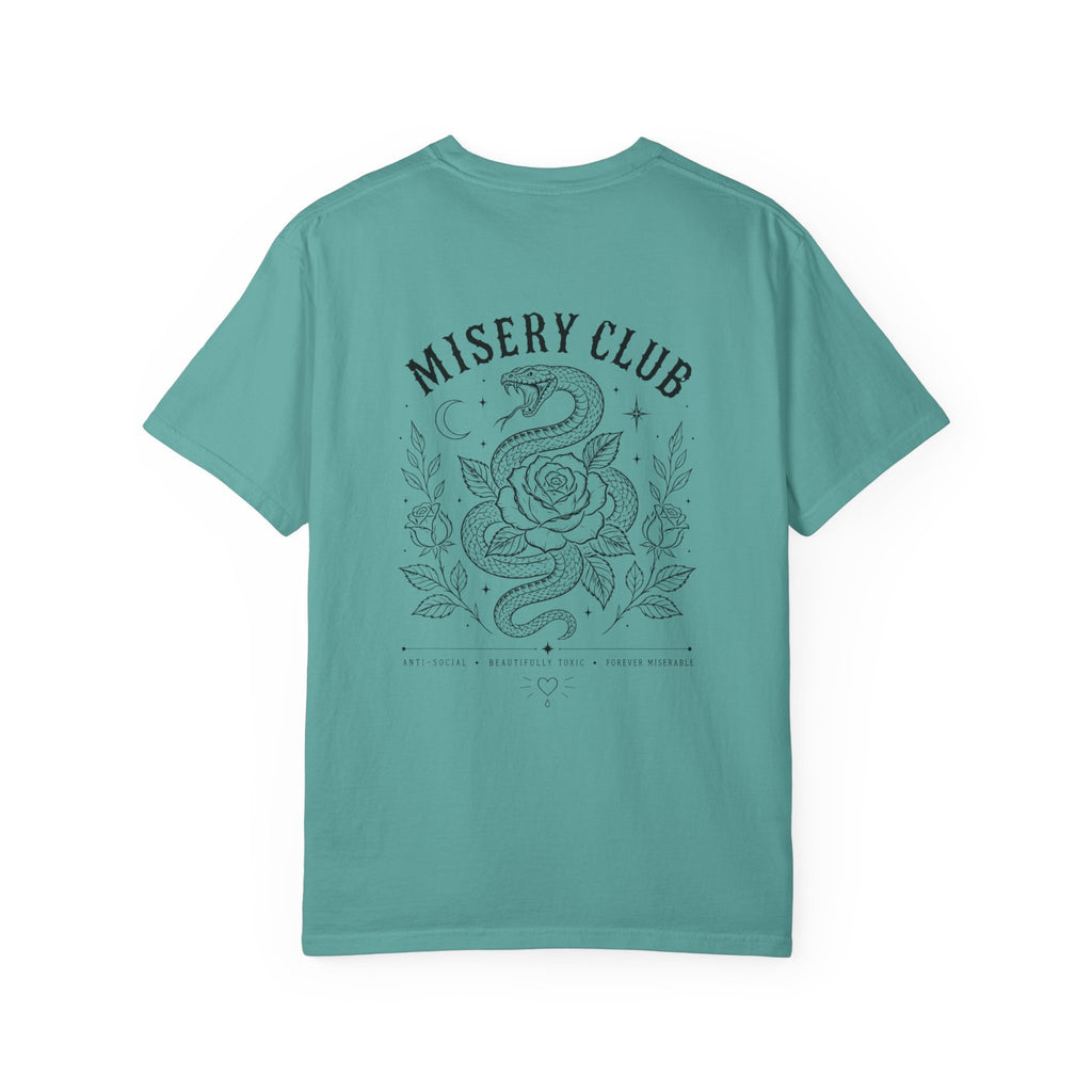 Misery Club snake and rose T-shirt | Floral Serpent back print