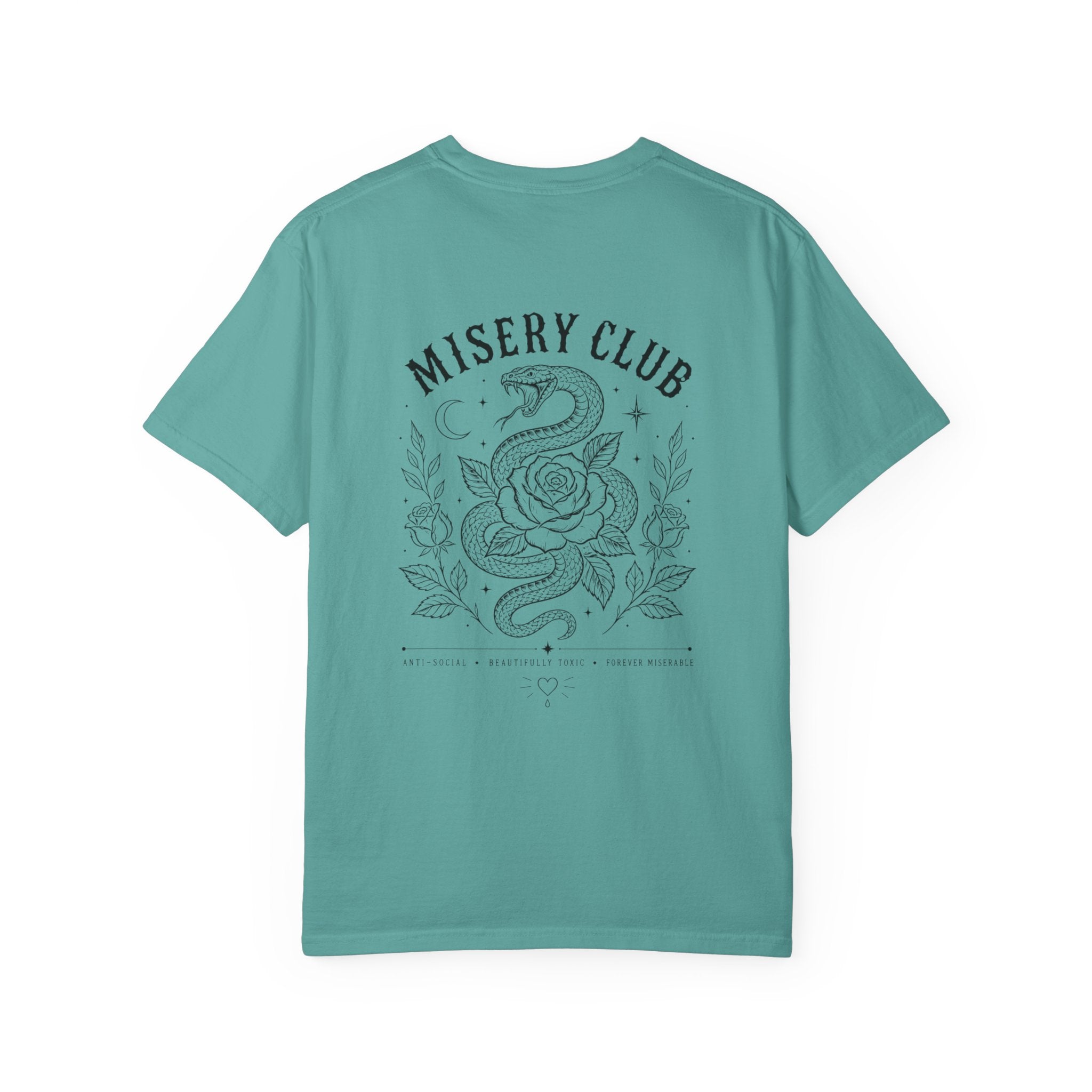 Misery Club snake and rose T-shirt | Floral Serpent back print