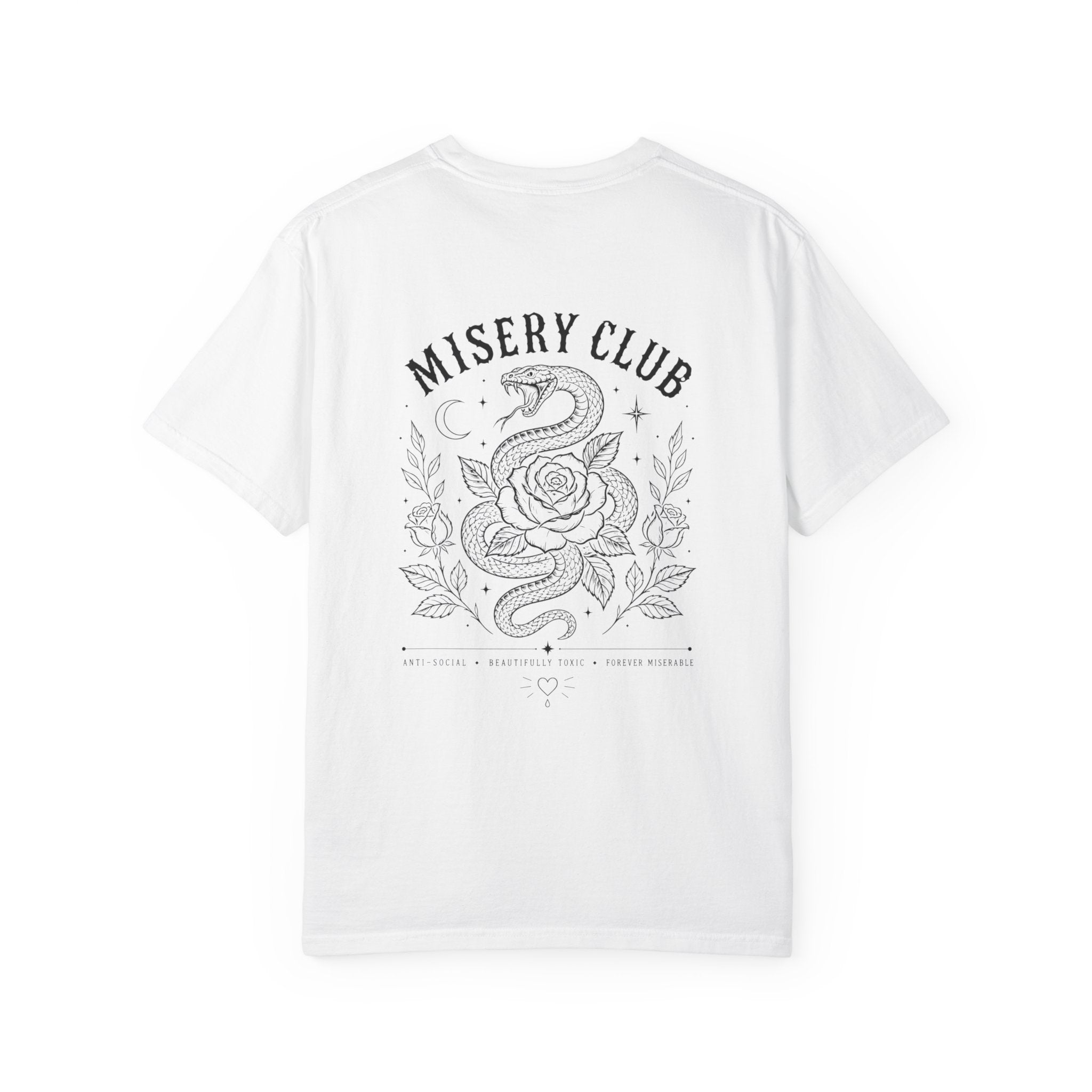 Misery Club snake and rose T-shirt | Floral Serpent back print