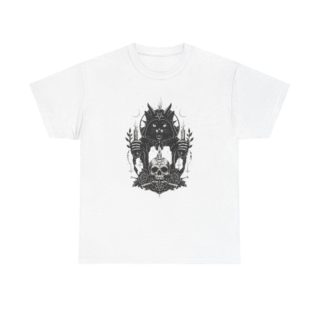 Gothic Wolf Skull Tee | Dark Occult Illustration, Tribal Wolves