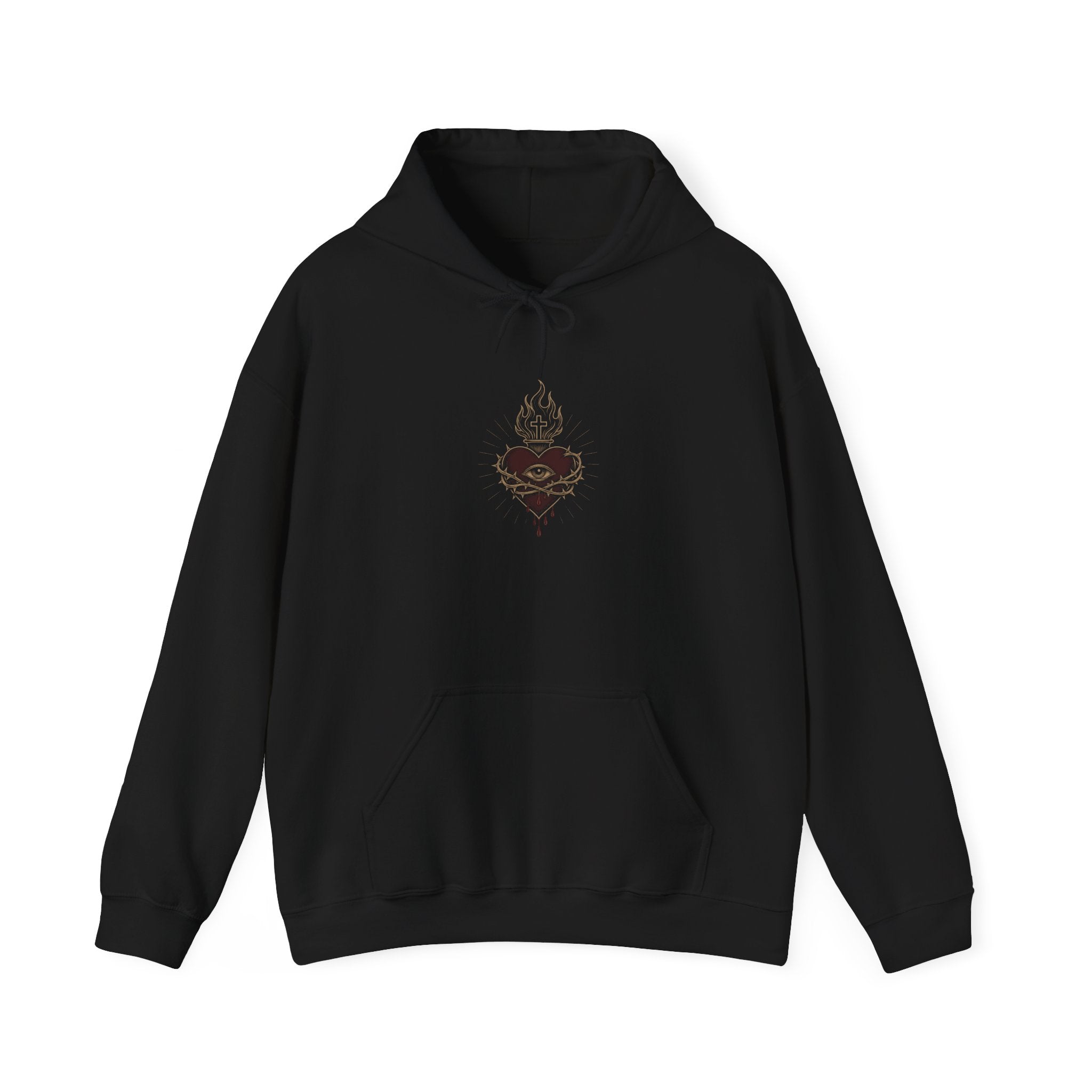 Flaming Sacred Heart hoodie | Pullover Sweatshirt