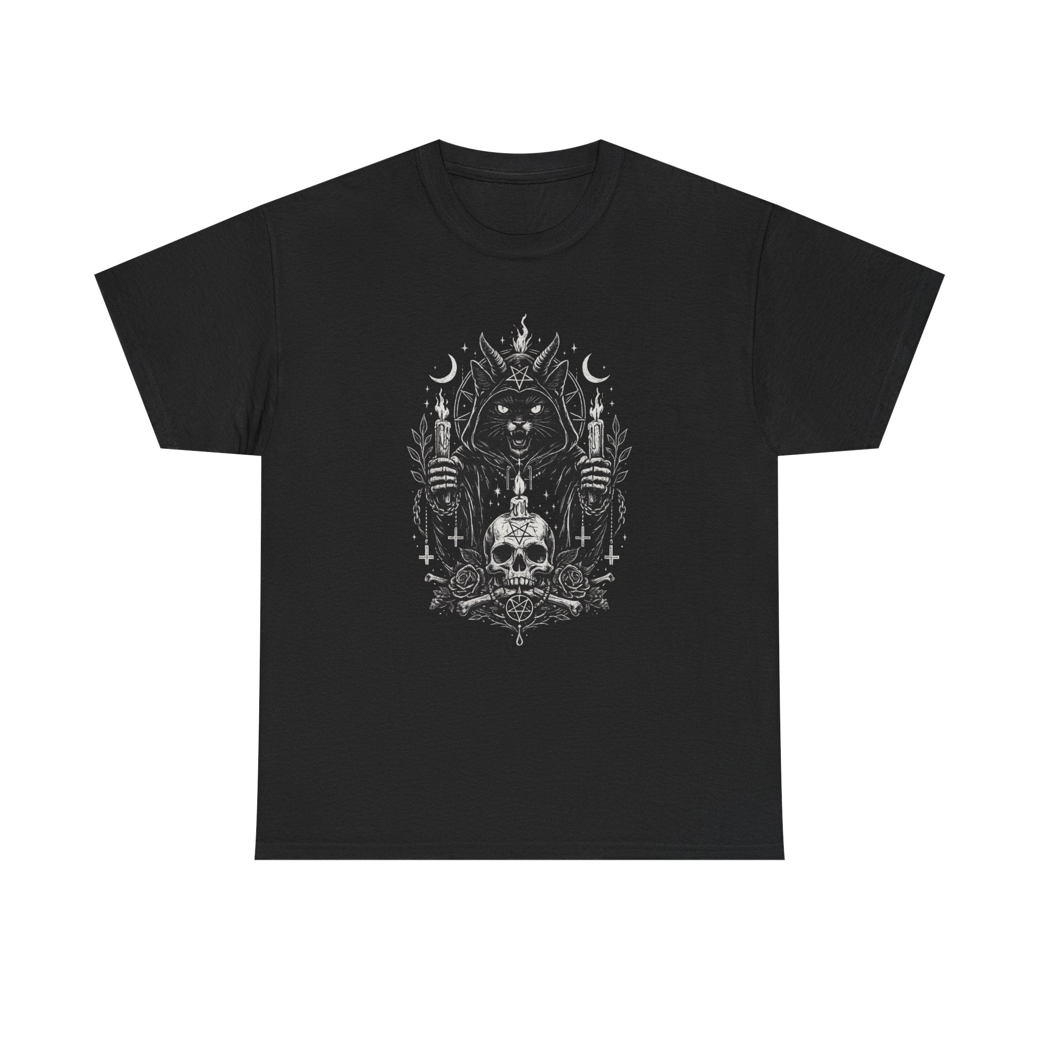 Gothic Wolf Skull Tee | Dark Occult Illustration, Tribal Wolves