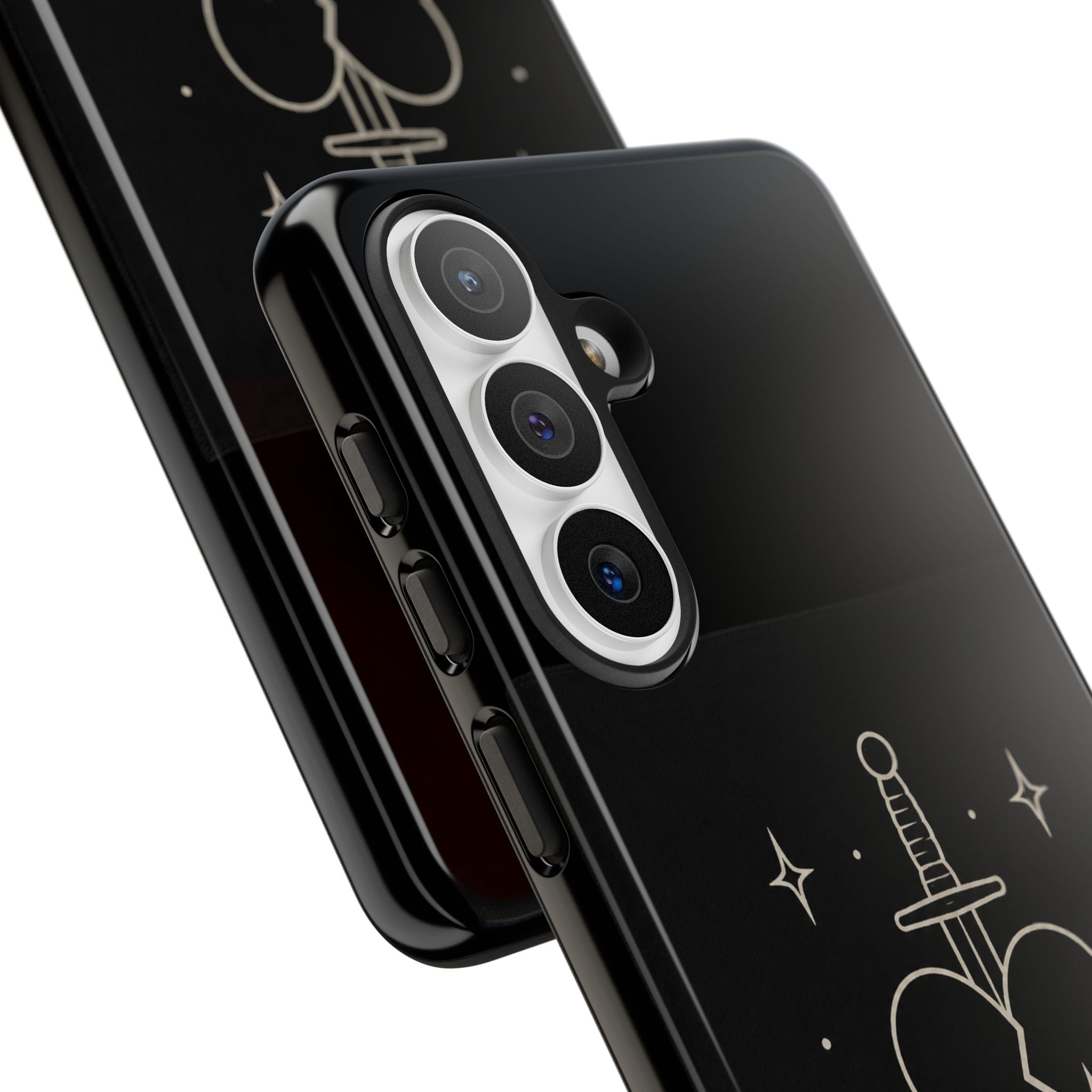 Daggered Broken Heart phone case | gothic tattoo line art