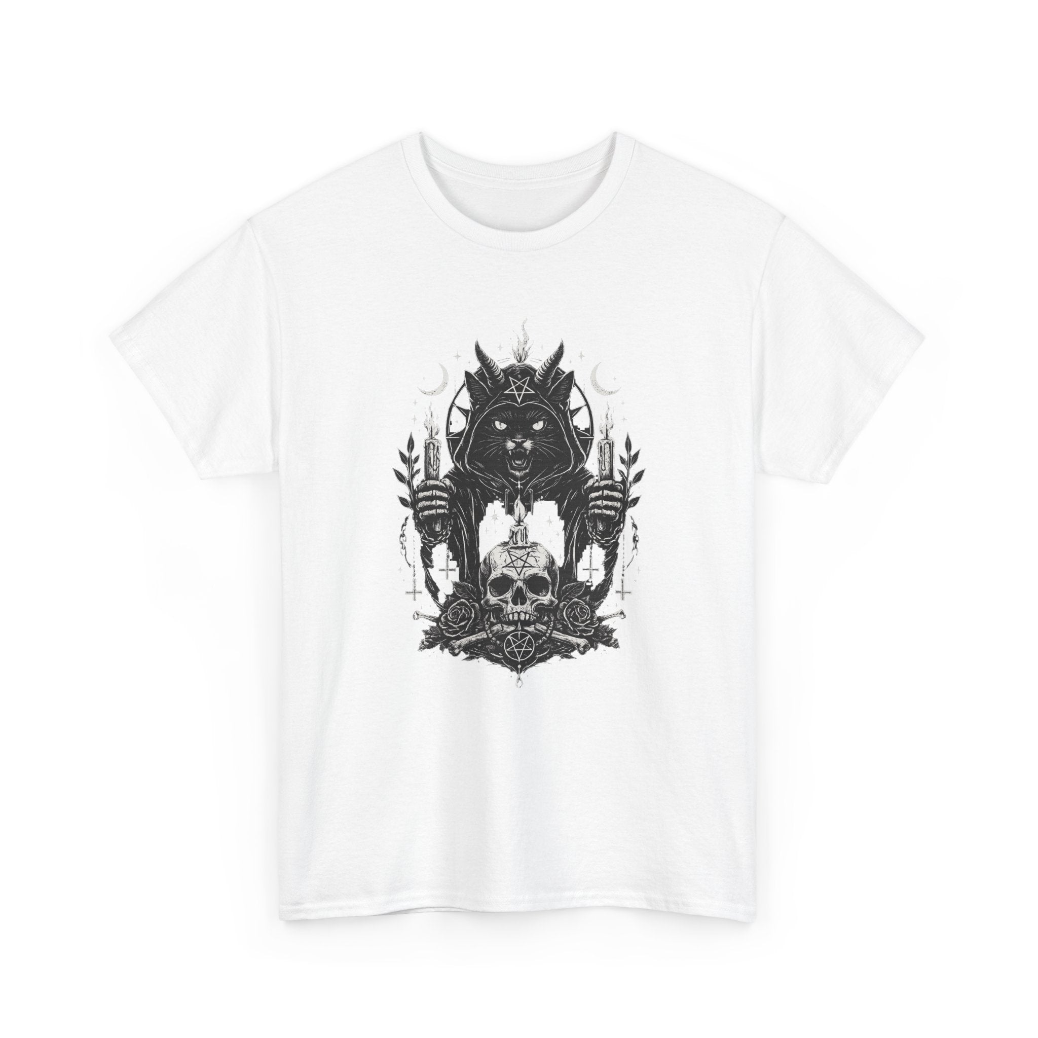 Gothic Wolf Skull Tee | Dark Occult Illustration, Tribal Wolves