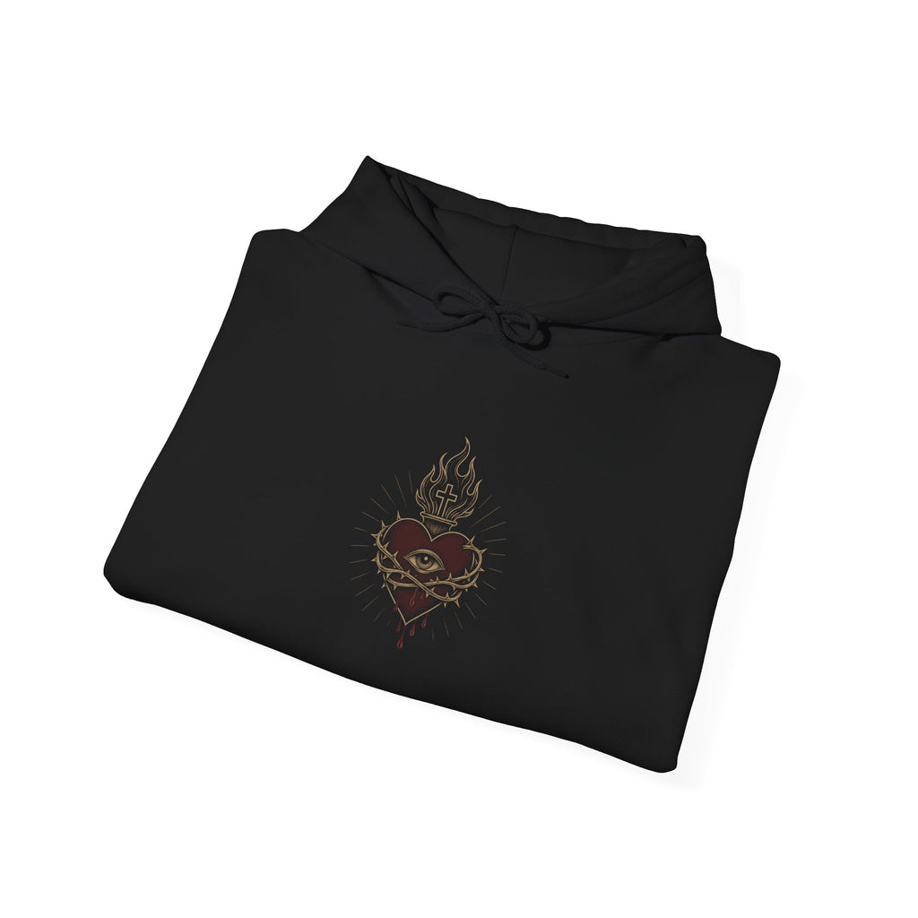 Flaming Sacred Heart hoodie | Pullover Sweatshirt