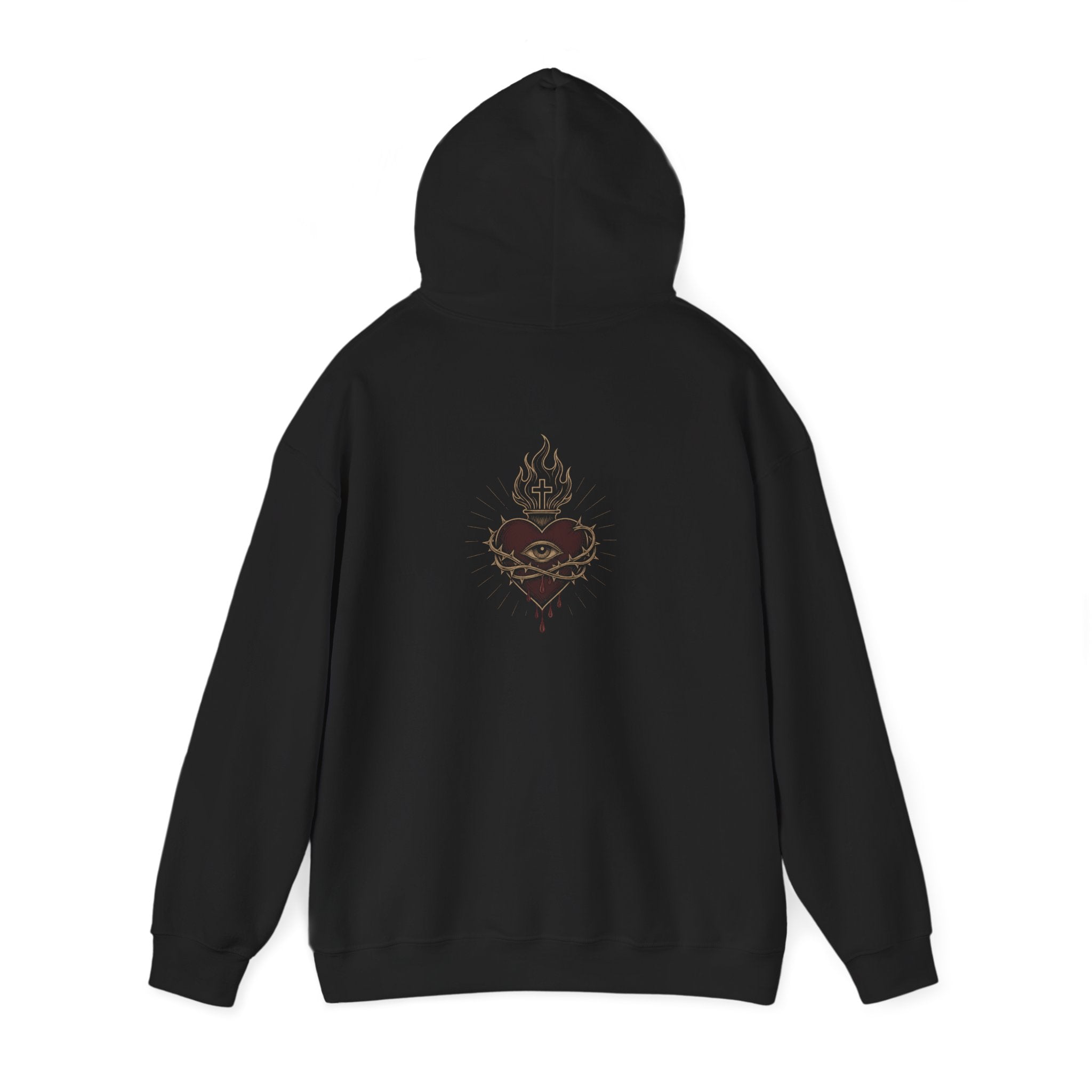 Flaming Sacred Heart hoodie | Pullover Sweatshirt