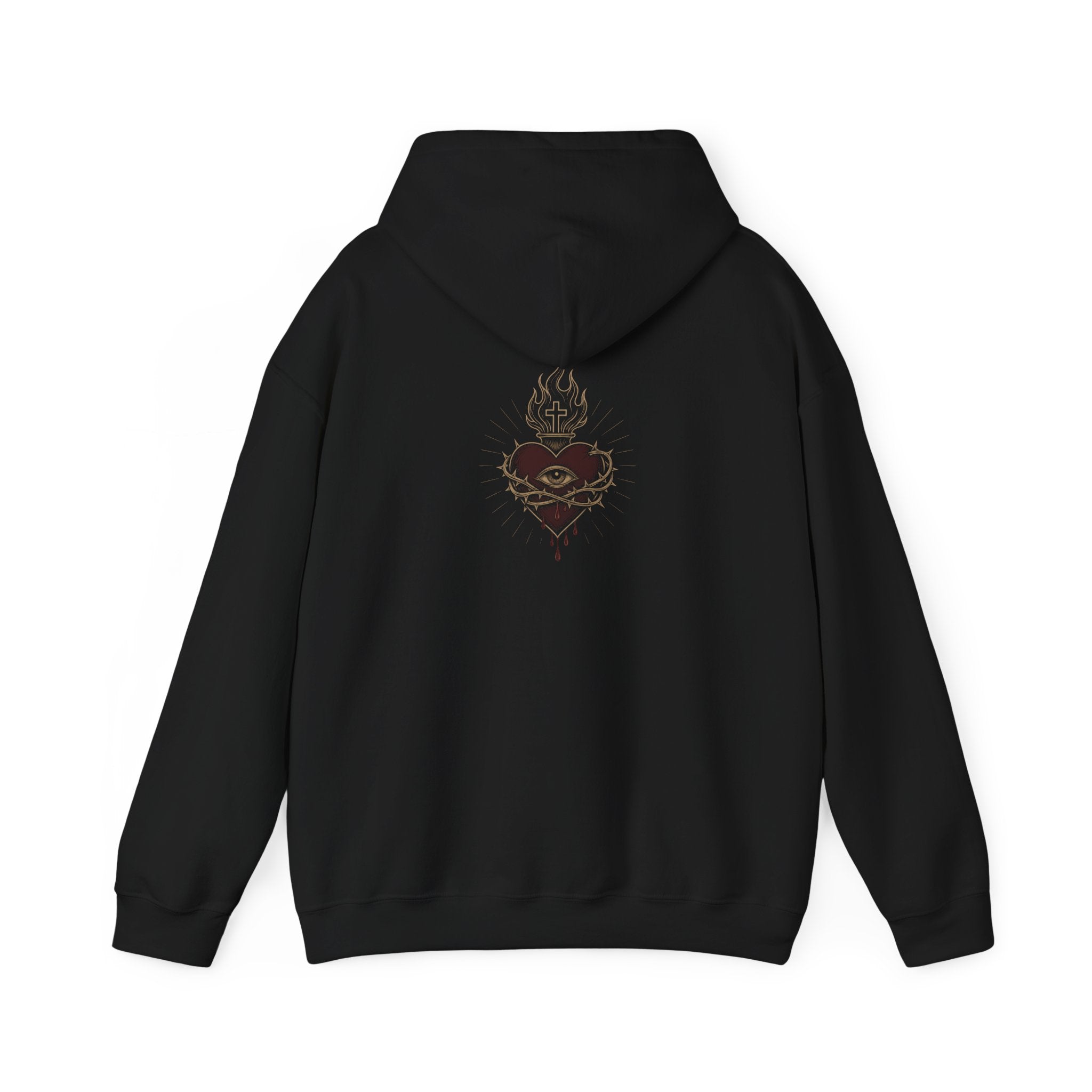 Flaming Sacred Heart hoodie | Pullover Sweatshirt