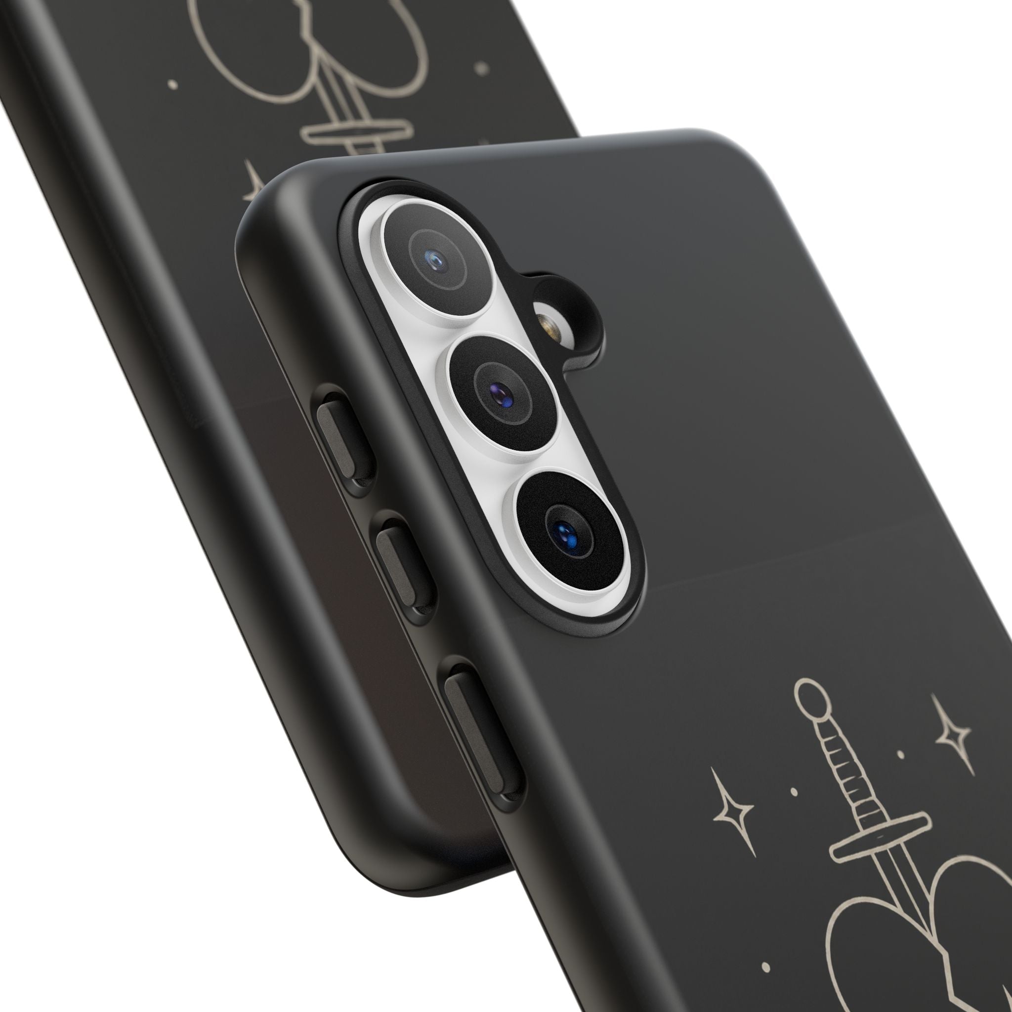 Daggered Broken Heart phone case | gothic tattoo line art