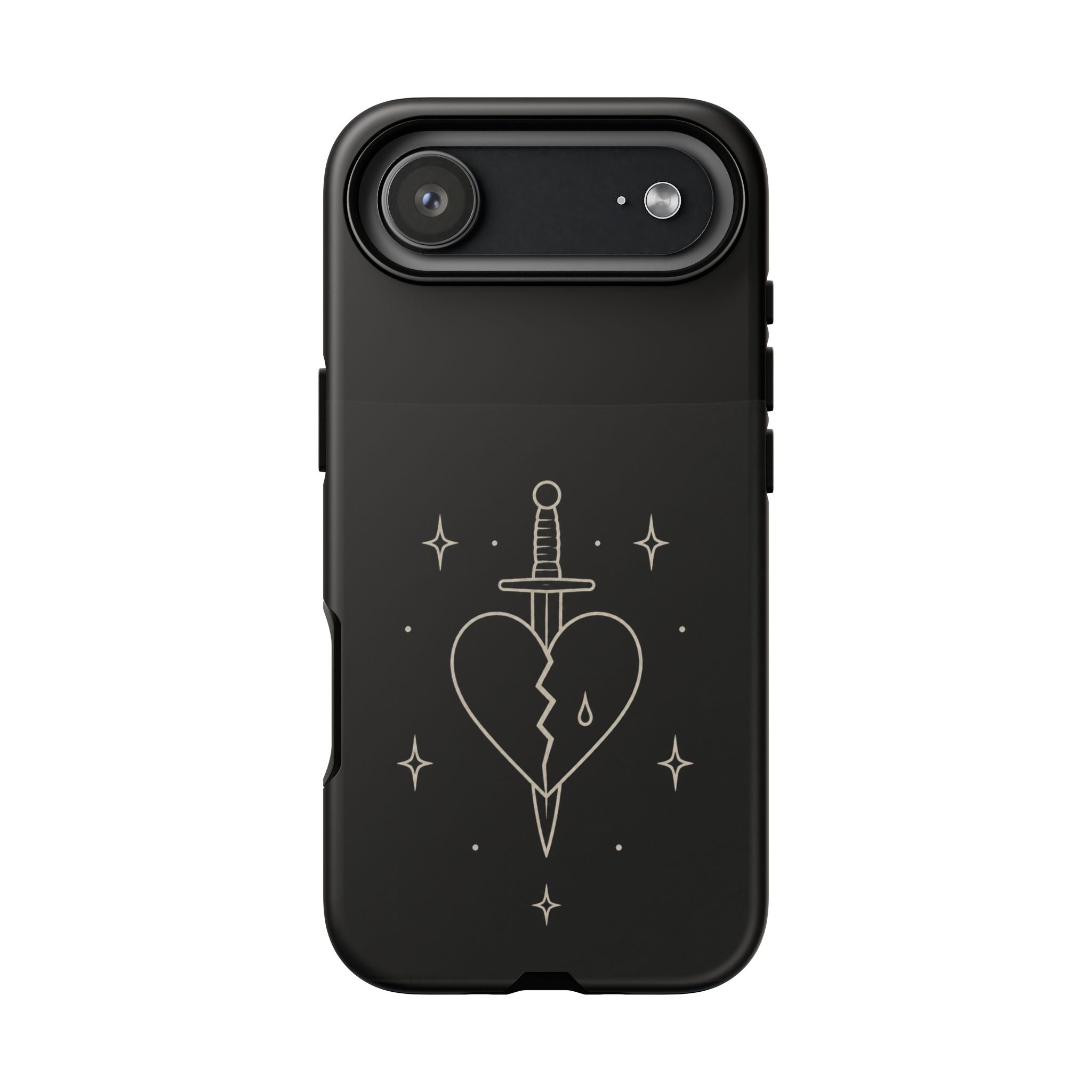 Daggered Broken Heart phone case | gothic tattoo line art