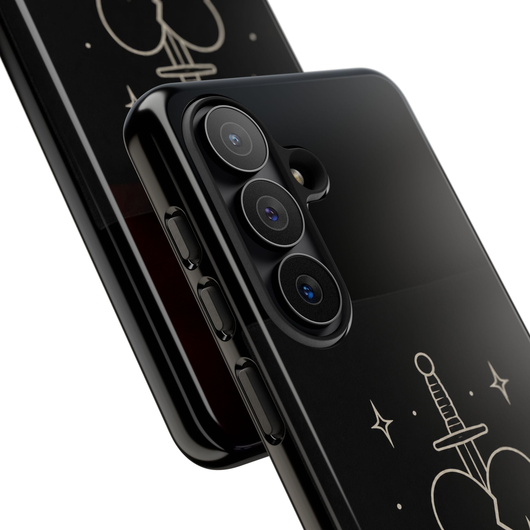 Daggered Broken Heart phone case | gothic tattoo line art